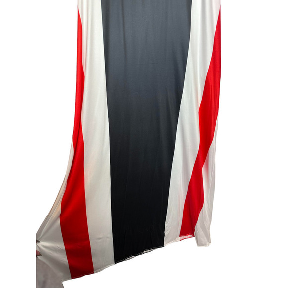 Red Black White Light Weight Summer Maxi Dress or Swim Cover SZL Pockets Beachy - Picture 2 of 5